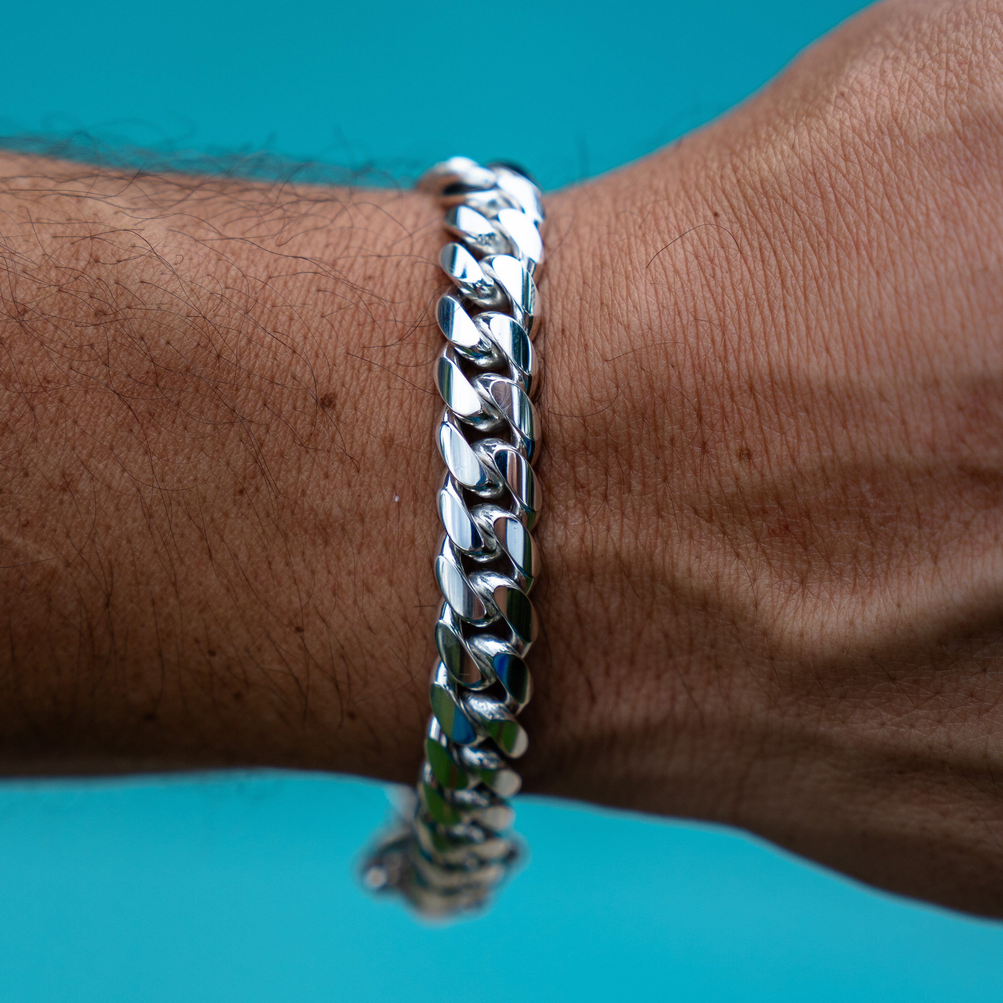 10 MM Silver Cuban Link Bracelet