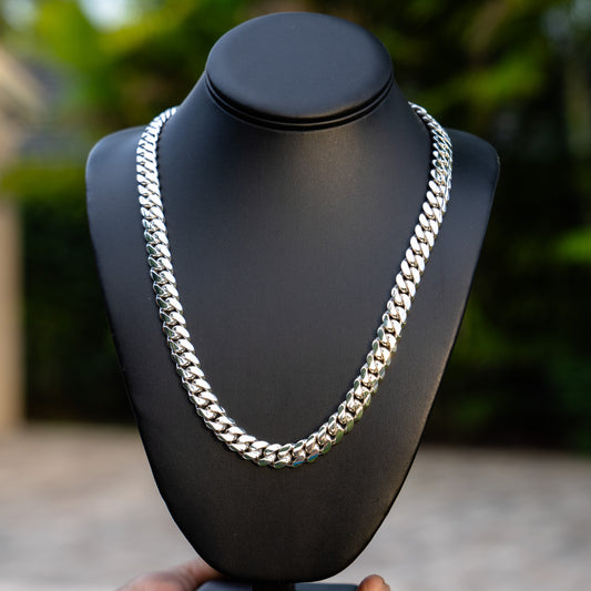 10MM Silver Miami Cuban Link Chain