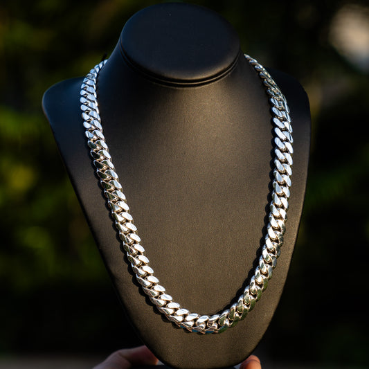 14MM Silver Miami Cuban Link Chain