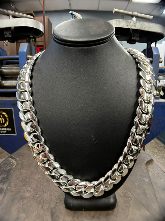 20MM Silver Miami Cuban Link Chain