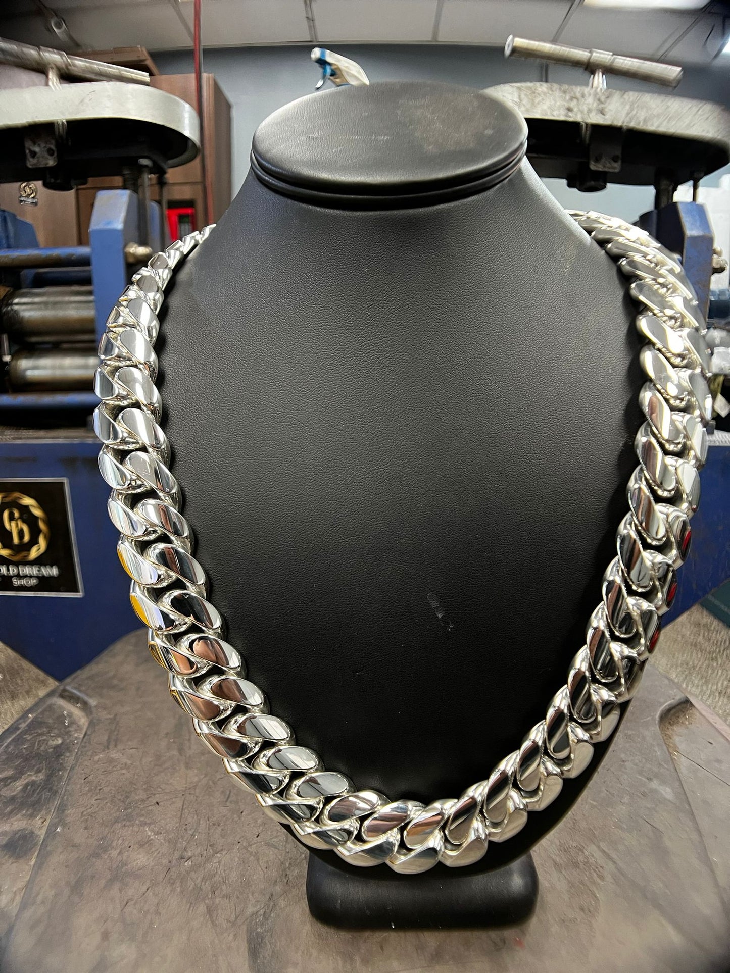 22MM Silver Miami Cuban Link Chain