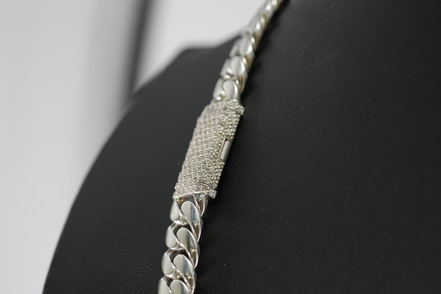 12MM Miami Cuban Link Chain with Moissanite Sleek Lock