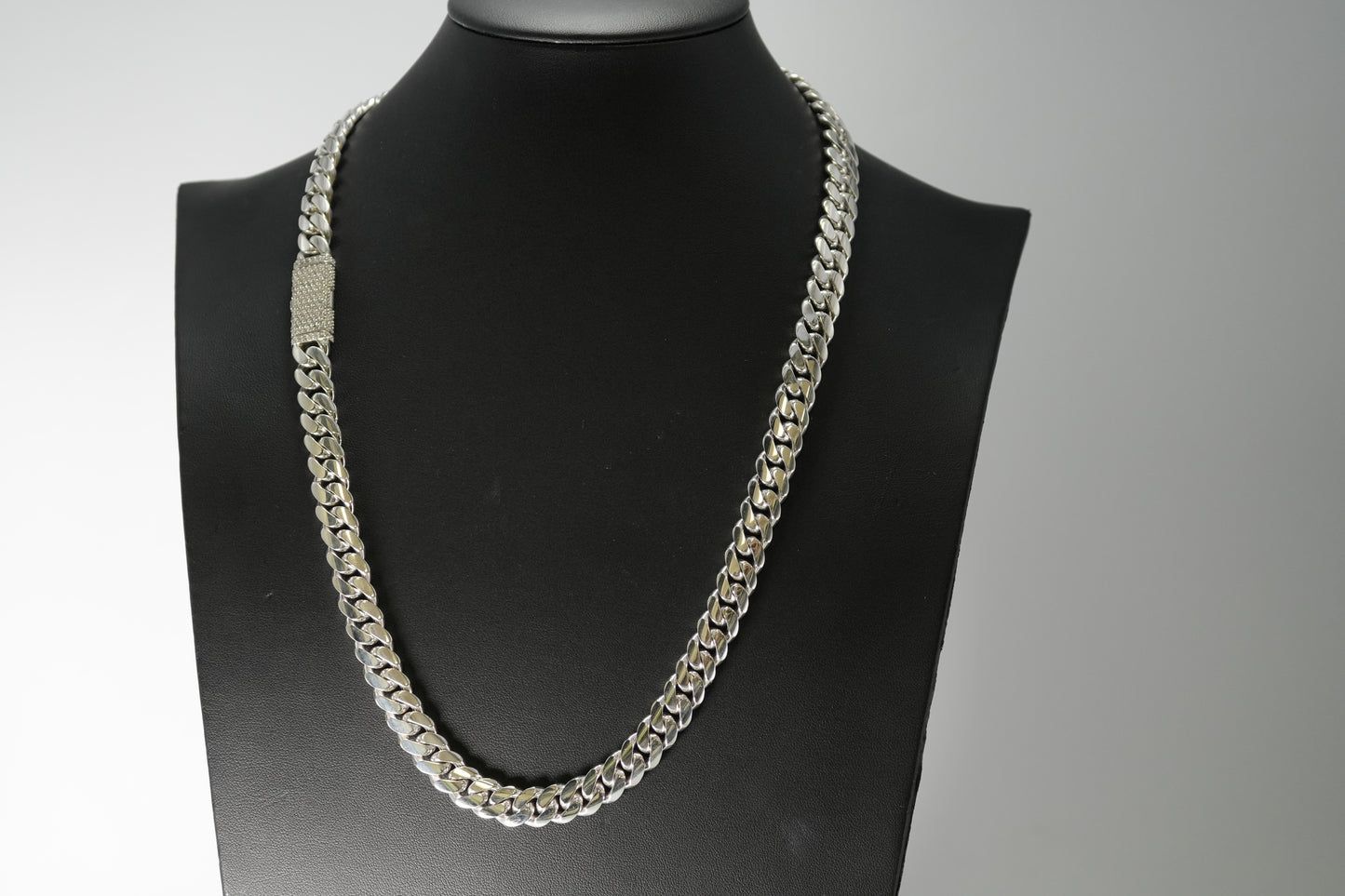 12MM Miami Cuban Link Chain with Moissanite Sleek Lock