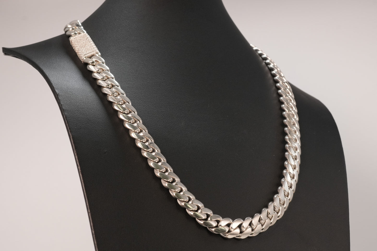 10MM Miami Cuban Link Chain with Moissanite Sleek Lock