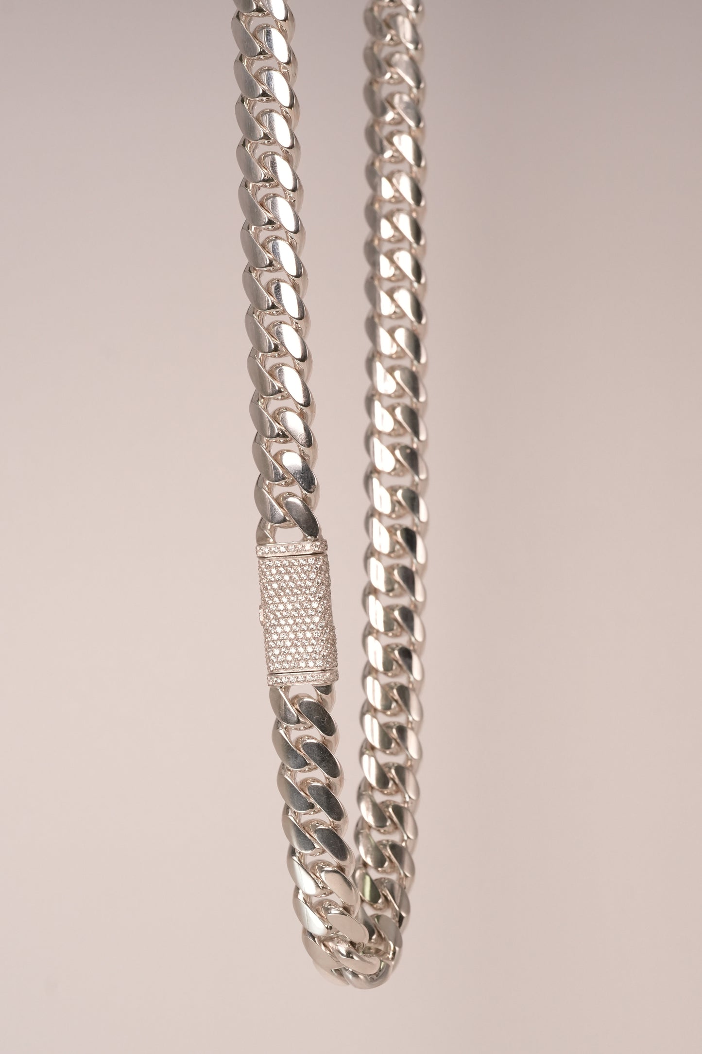 10MM Miami Cuban Link Chain with Moissanite Sleek Lock