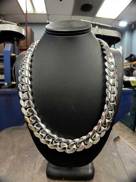 18MM Silver Miami Cuban Link Chain